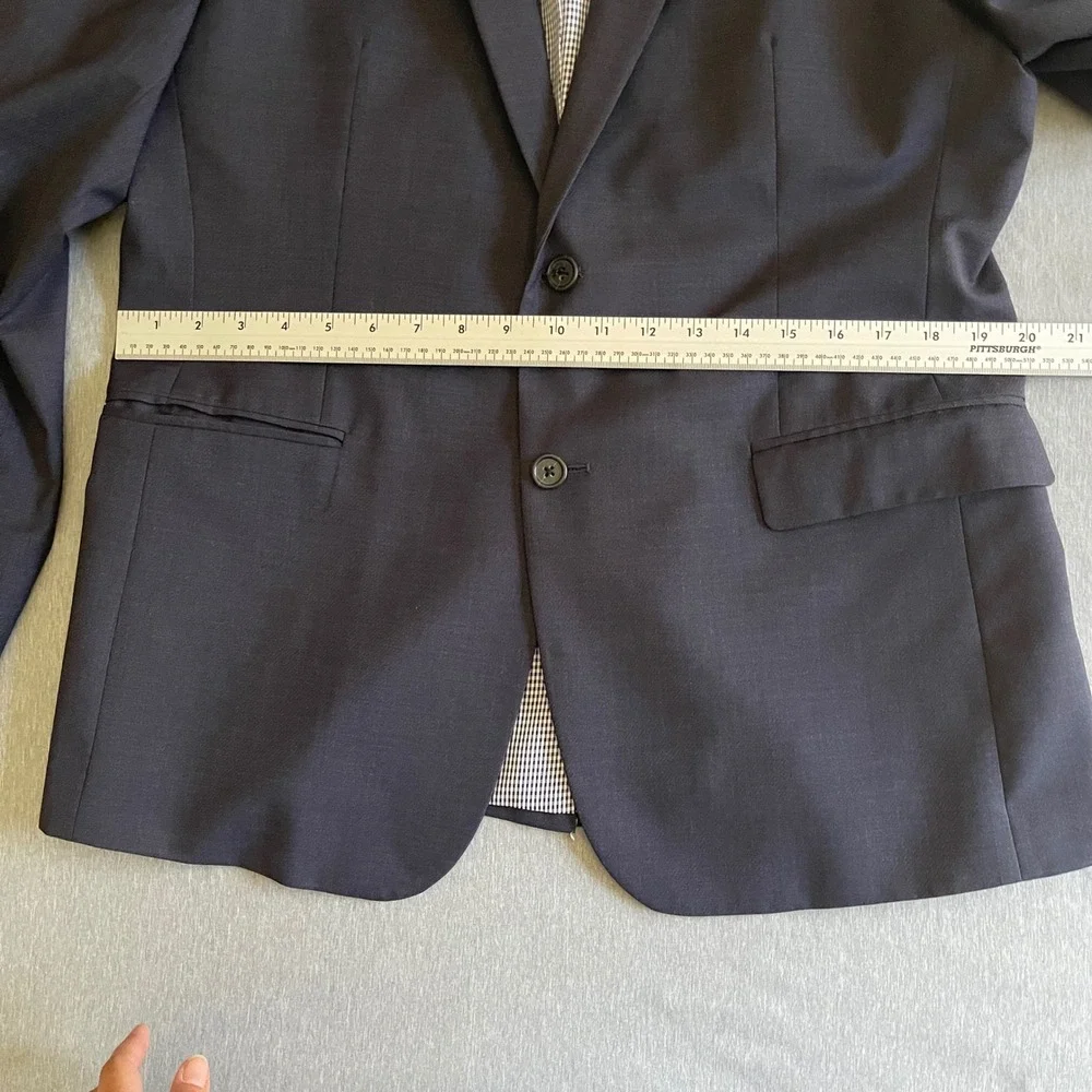 Banana Republic Blazer Mens Wool 42R Navy Blue Modern Slim Fit Italian Fabric